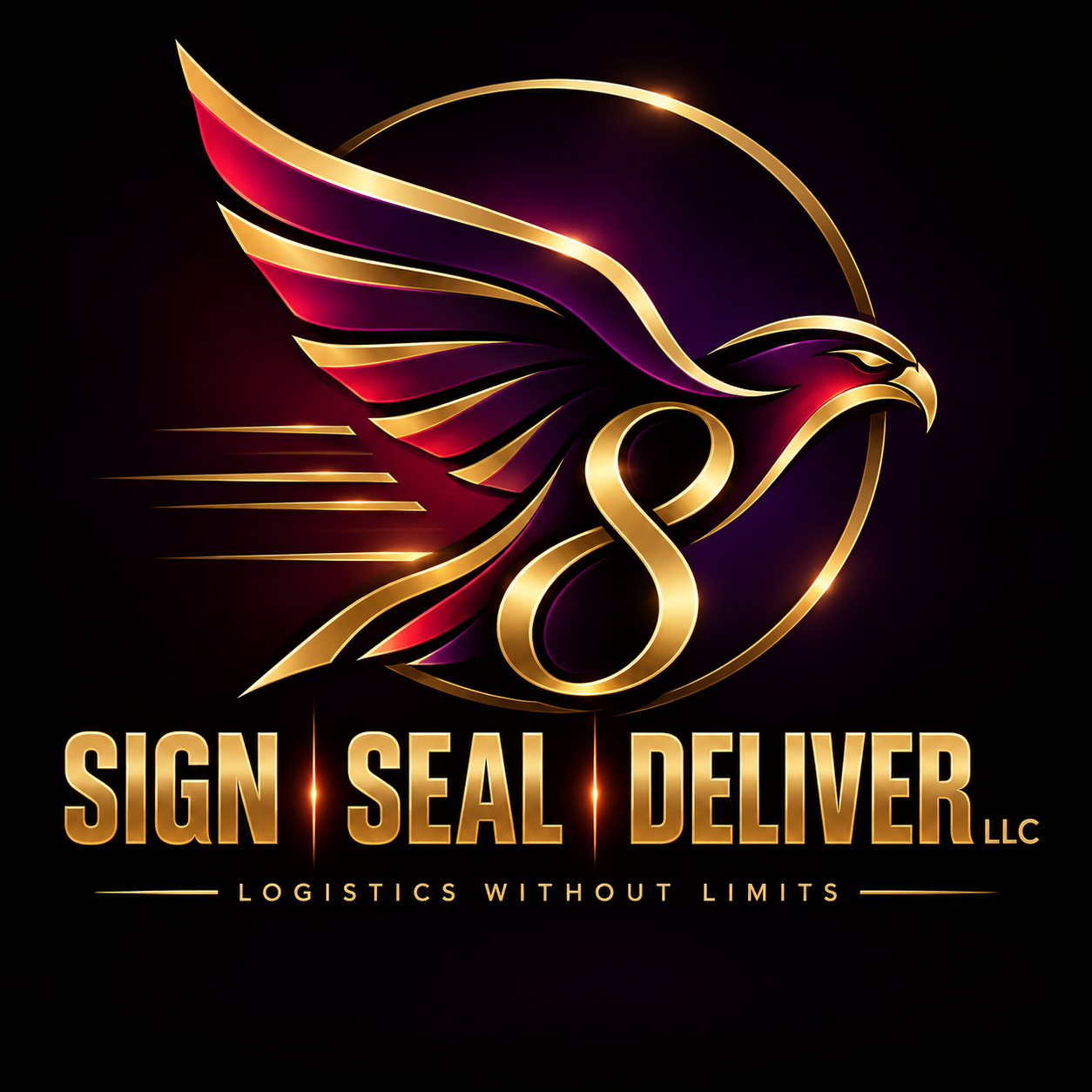 Front-facing falcon logo